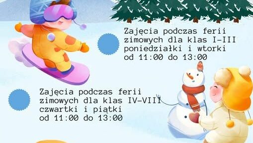 Zapisy na zajęcia podczas ferii ziomowych